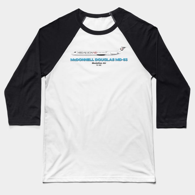 McDonnell Douglas MD-83 - Medallion Air Baseball T-Shirt by TheArtofFlying